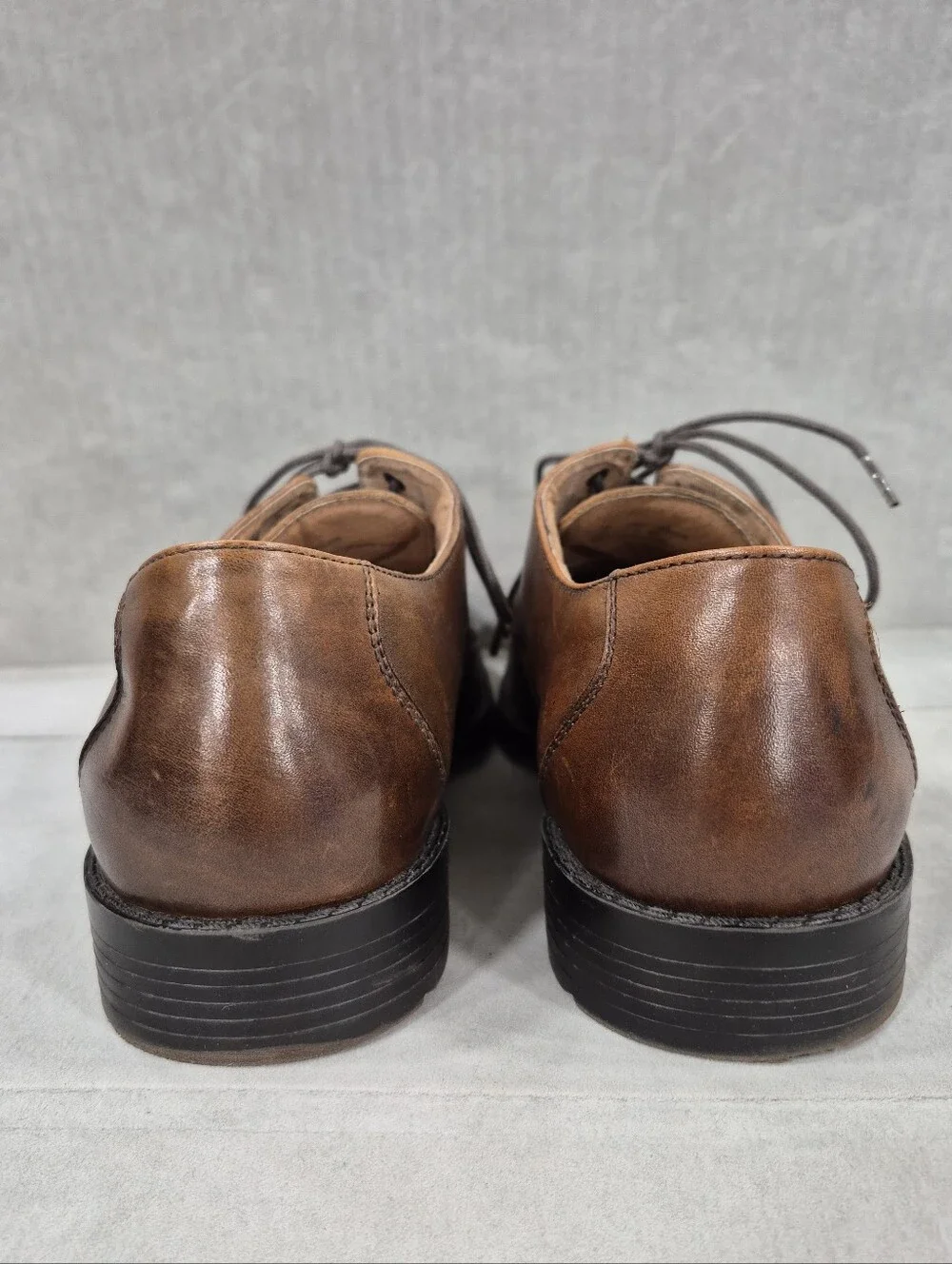 Bostonian Oxford Derby dress shoes men's 9M brown leather square toe